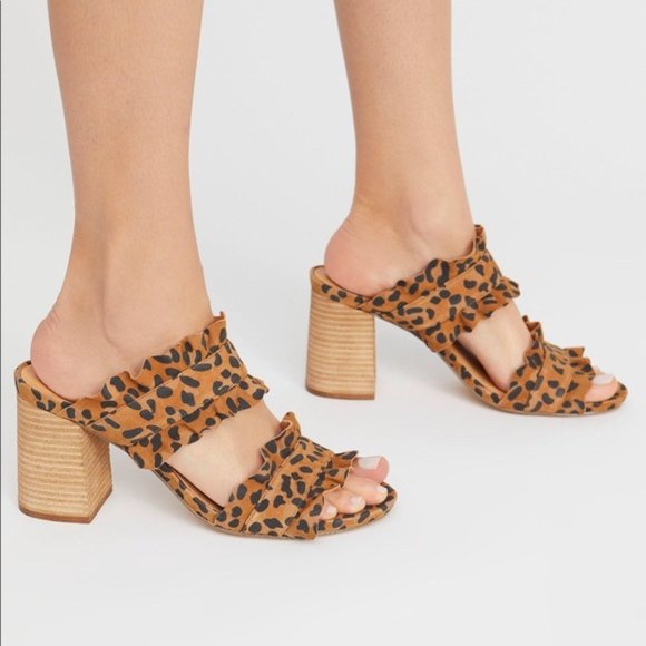 Free People Shoes - NWOB Free People Rosie Ruffle Heel Leopard SZ 8.5